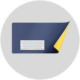 Navy Blue Laptop Desk Mat